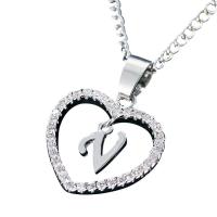 Collar con Colgante de Corazón de Circonita Cúbica 26 Letras del Alfabeto Joyería Personalizada - details 10