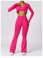 Campana de yoga para mujer - Pantalones deportivos transpirables para correr en gimnasio ajustados con cintura alta y salto de cadera - details 21