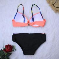 Conjunto de Bikini con Push-up para mujer, bañador Sexy, traje de baño para mujer, Bikini con cuello Halter, ropa de playa con estampado de hojas 2023 - details 12