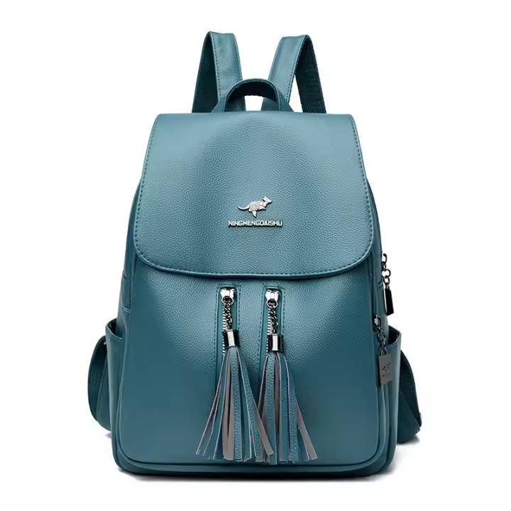 Mochila antirrobo de cuero suave de alta calidad para mujer, bolso de hombro informal, bolso escolar de gran capacidad, a la mod - 1