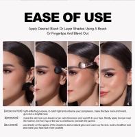 Resaltador de contorno de rubor 3 en 1, paleta de maquillaje, polvo de rubor facial Mineral mate para mejillas, iluminador brillante, bronceador - details 4