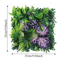 Panel de pared de plantas artificiales DIY, hoja de planta de arce de simulación realista duradera, alfombra de eucalipto Artificial verde de 25x25cm - details 0