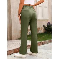 Pierna recta de cintura alta, pantalones sólidos, pantalones sueltos de estilo coreano de moda para mujer - details 13