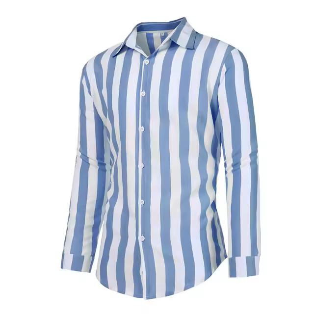Camisas de manga larga Ropa de calle Camisas con cuello vuelto - 1