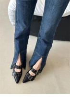 Zapatos Mary Jane estilo francés con punta en punta, zapatos retro de tacón medio grueso - details 11