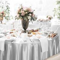 Mantel de satén redondo liso de lujo, cubierta de mesa de seda de imitación brillante, decoración de mesa de Color sólido, Navidad - details 6