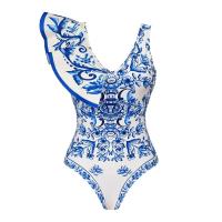 Conjunto de bikini con volantes para mujer, bikini brasileño estampado, traje de baño con falda, traje de playa para niña 2024 - details 5