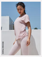 Camiseta holgada Moving Peach para mujer, ropa deportiva sin espalda, Top para correr, Fitness, manga corta, ATI - details 3