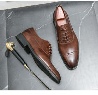 Vestido de cuero Oxford con cordones para hombre, Zapatos de negocios, color sólido, gran tamaño - details 3