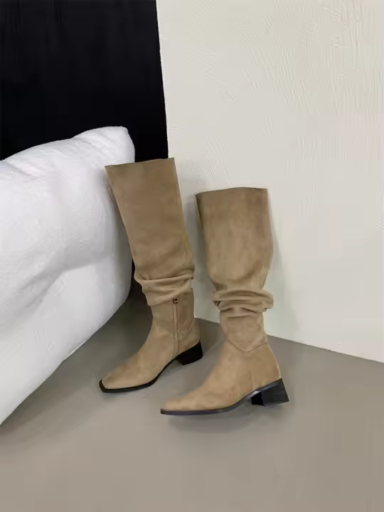 Nuevas botas de caballero largas apiladas versátiles de uso múltiple. - 1