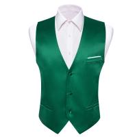Chaleco de seda para hombre, 30 colores, liso, negro, azul, verde, rojo, Pik Gold Champain, chaleco ajustado de satén morado, Tops para hombre - details 60