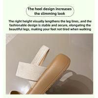 Sandalias de Tacón para Mujer Verano 2025 Estilo Romano con Suela de Torta Punta Redonda - details 8