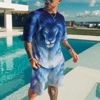 Conjunto Casual de Verano 2024 para Hombres Camiseta con Cuello Redondo y Pantalones Cortos - details 4