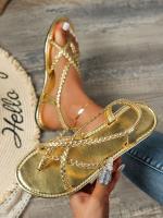 Sandalias planas casuales con punta para mujer 2025 nuevo estilo sandalias de playa romanas tejidas slip-on talla grande - details 20