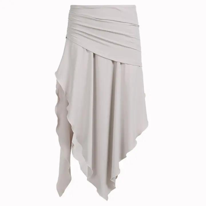 BUNO-faldas acampanadas con cordón liso para mujer, faldas largas de cintura baja estilo playero, moda de verano y primavera 2025, falda larga con pliegues para mujer - 1
