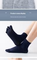 Calcetines de cinco dedos para hombre, medias clásicas de color sólido, transpirables para todas las estaciones - details 5