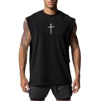 Camiseta de Deportivo sin Mangas Transpirable para Hombres Corte Lateral Abierto de Verano - details 1