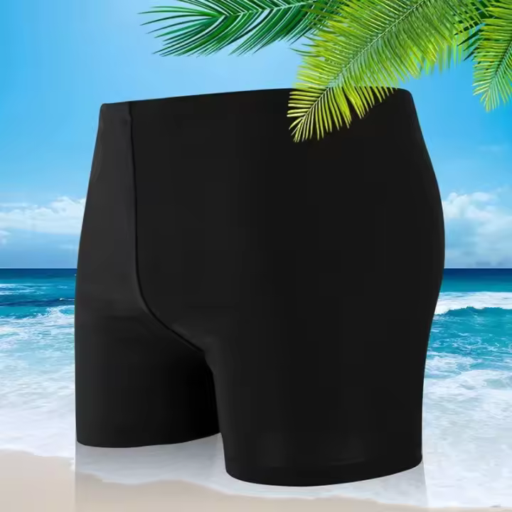 Bóxer negro puro para hombre, bañadores térmicos de primavera, ropa deportiva y accesorios de moda antivergüenza. - 1