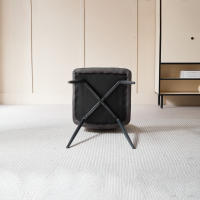 EGOONM Juego de 4 sillas de comedor, diseño de respaldo, asiento con estructura de metal, adecuado para dormitorio, comedor, cocina, sillas grises - details 2