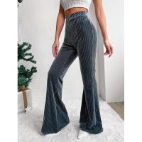 Pantalones acampanados lisos de pana de cintura alta para mujer, moda coreana, nuevos clásicos, Otoño Invierno - details 12