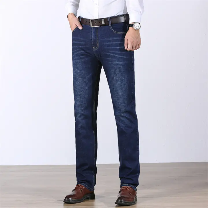 Pantalones vaqueros rectos de alta calidad para hombre, pantalón informal de negocios, trabajo diario, 28-40, otoño - 1