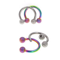 Starbeauty-anillos circulares de acero quirúrgico para piercing, piercing de herradura para nariz, ceja, labio, pendientes, calibre 3mm, 16g, mezcla de colores, 2 uds. - details 2