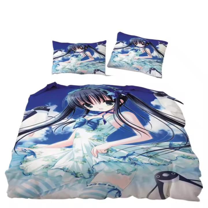 Juego de Ropa de Cama de Anime Kawaii Funda de Edredón de Impresión 3D para Habitación de Niños - 1