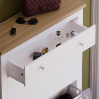 Vida Designs Zapatero Arlington, Madera de ingeniería, Blanco y Roble, H 108 x W 78 x D 24 Cm. - details 3