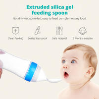 Botella de Alimentación para Bebés SLAIXIU Cuchara de Leche para Entrenamiento Complemento Alimenticio Material de Silicona Estilo de Botella de Cuello Ancho - details 1