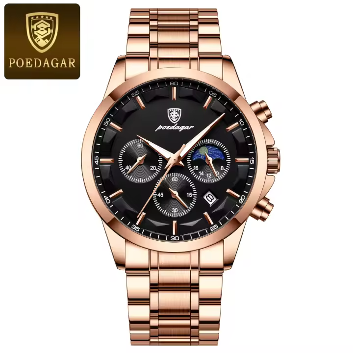 Reloj de Cronómetro Luminoso Impermeable de Lujo Militar POEDAGAR Regalo Perfecto para Hombres - 1