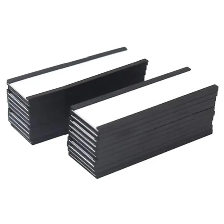 Soporte magnético para etiquetas, 4x1,57 pulgadas, 20 paquetes, canal C, tarjetas de papel blanco, película protectora, imán fuerte, libre de suciedad, extraíble - 1