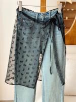 Falda de encaje laminado de gasa de primavera y verano, delantal único con cordones, delantal de niña de especias, vestido de niña. - details 2