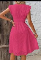 Vestido elegante de verano multicolor con mangas de hoja de loto - details 5