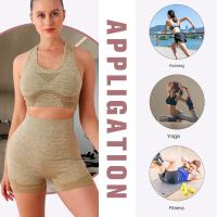 Conjunto de sujetadores deportivos para mujer, pantalones cortos de gimnasio, ropa de gimnasio transpirable, pantalones cortos, - details 1