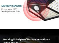 Lámpara Solar LED Exterior Impermeable Con Sensor De Movimiento Iluminación De Jardín Luz Solar Para Pared Y Calle - details 10