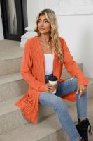 Cardigan de Punto Abierto Casual Abrigo Medio Estilo Y2K para Mujer Moda Callejera Elegante - details 14