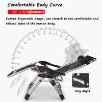 Silla reclinable para actividades al aire libre con gravedad cero y portavasos, silla extra ancha y ajustable para tumbonas de Patio Garden Beach Beach, con cojines de 200 kg (Black1) - details 5