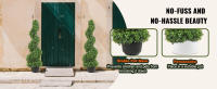 SucceBuy Árbol topiario de boj artificial, árboles topiarios de imitación con hojas adicionales, juego con clasificación UV para decoración del hogar interior/exterior. - details 3