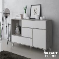 Mueble de Comedor Elegante Estilo Wind Madera Resistente Blanco/Cemento Longitud de 86x120x40cm - details 12