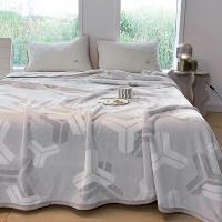 Manta de Lana de Estilo Geométrico en Blanco para Colchones y Sofá Reacciona con Impresión Gráfica Ideal para Cama Individual/Reina/Rey - details 8