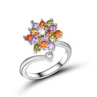 Anillo giratorio de flor de molino de viento con copos de nieve de circonio de cristal a la moda para mujeres y niñas, joyería para fiesta, regalo antiestrés - details 25