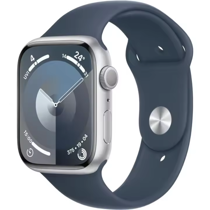 Apple Watch Series 9 GPS 45 mm CA Plata Aluminio Correa Deportiva Azul Storm M/L - 1
