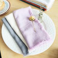 Servilletas cuadradas de lino y algodón hechas a mano, servilletas de tela con flecos para Decoración de mesa, banquete de boda, fiesta de Navidad, suministros de cocina, 4 piezas - details 2