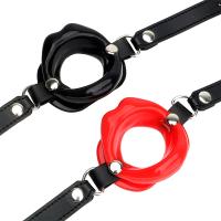 Atracción Sexual para Parejas SM Bondage Abierto Boca Gag Anillo Oral Fijación Caucho Producto Adulto Fetish Restricciones Cuero - details 1