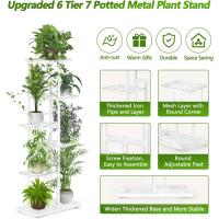 Estante de Almacenamiento para Plantas Metal Negro, Herramientas de Jardín y Guantes, 141 cm, Para Interior y Exterior, Escaleras para Plantas, para Balcón - details 36
