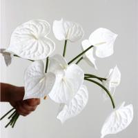 4 Uds. De artesanías de plantas, ramo de anturio de tacto Real, ramo Artificial Flexible hecho a mano para Navidad - details 9