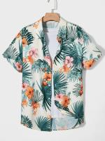Camisa hawaiana, estampado vaquero para hombre y mujer, camisa de manga corta con solapas y botones en la playa, top casual de moda - details 2