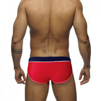 Jessborn calzoncillos de natación para hombre, bañador profesional de cintura baja con bloqueo de color a la moda, entrenamiento de primavera caliente en la playa - details 6