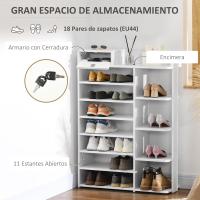 Estantería de Madera para Zapatos 11 Estantes Abiertos para 18 Pares de Zapatos - details 3