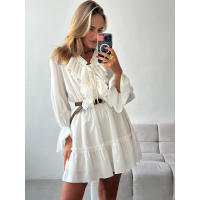 para mujer Primavera Verano Nuevo vestido corto de gasa con manga acampanada - details 26